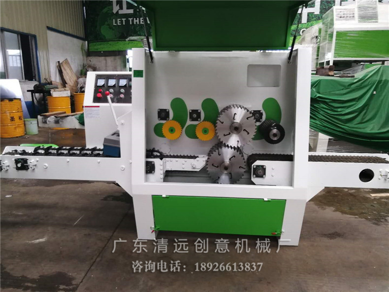 圓木多片鋸機(jī)器整體展示，創(chuàng)意超薄鋸片，出材率高達(dá)80%