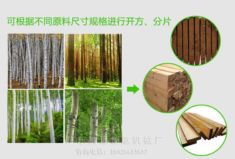 圓木多片鋸可根據(jù)不同原料尺寸規(guī)格進(jìn)行開方、分片